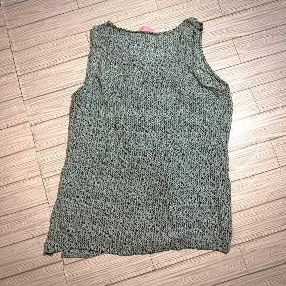 Lilly Pulitzer Sleeveless Top Blue Green Print Bow Detail Women's Size 6 - Picture 3 of 3